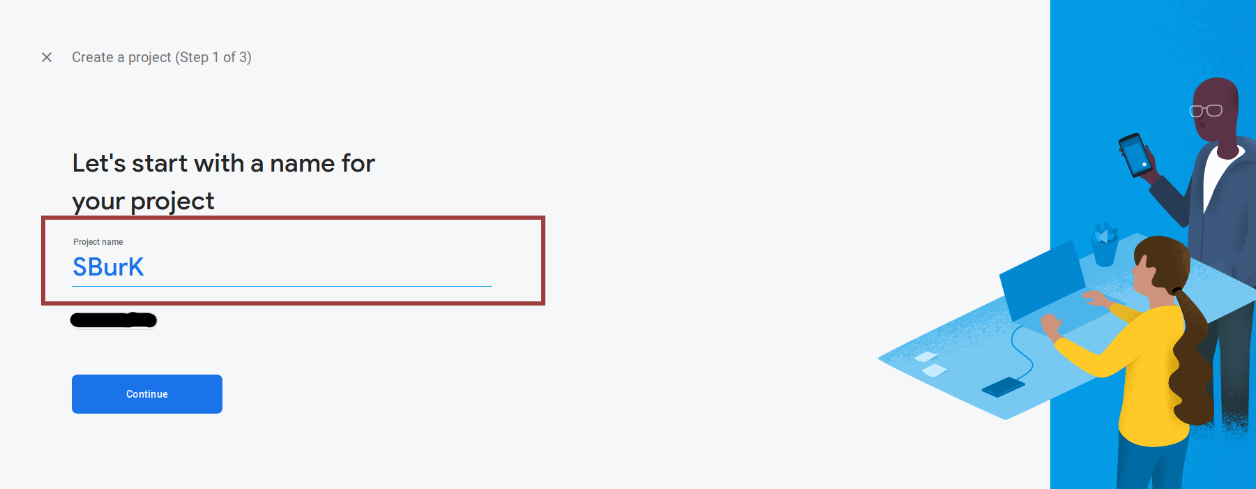 Firebase create project