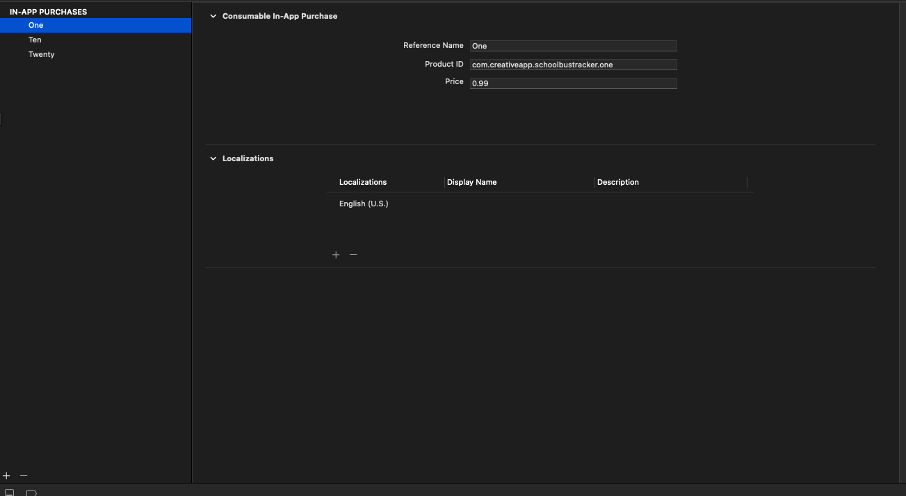 Storekit configuration