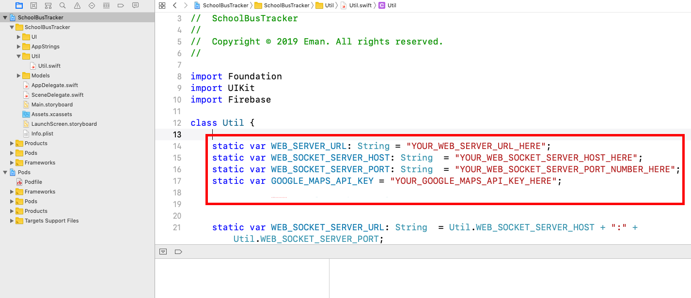 Edit Util.swift file
